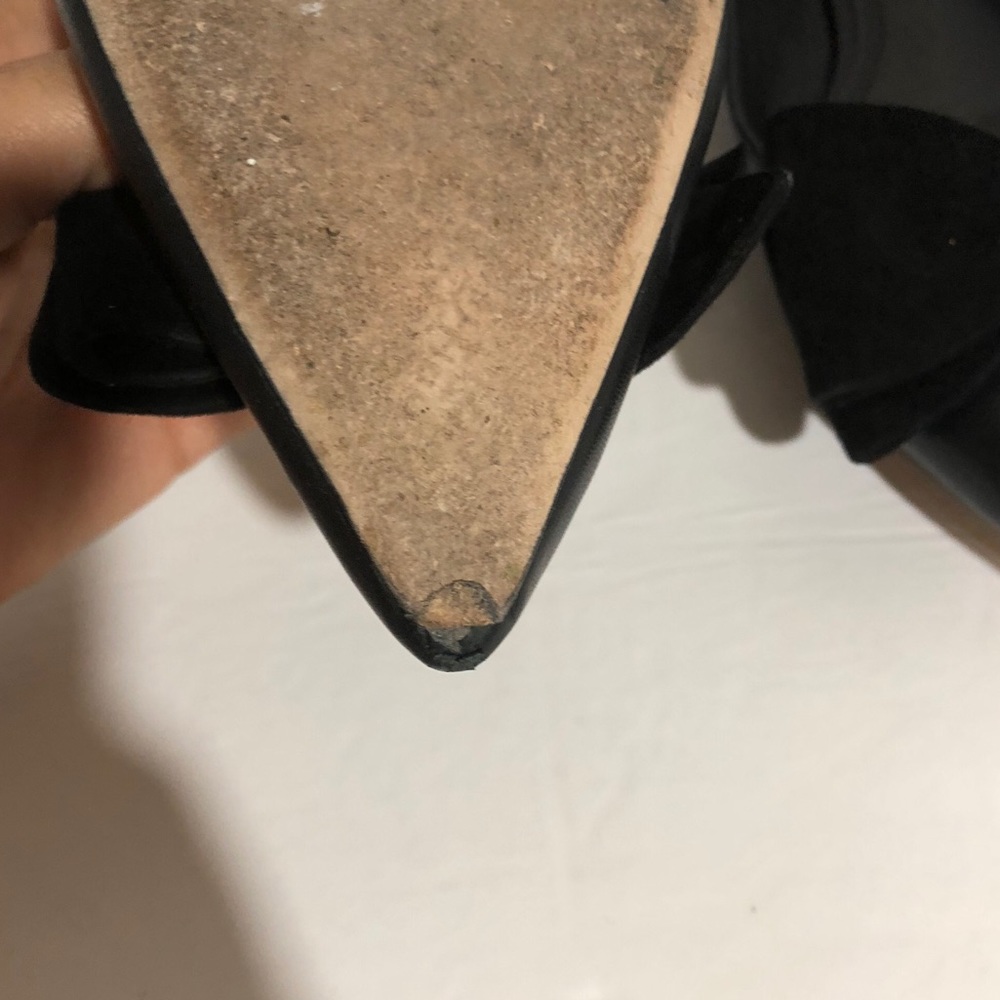 ❌SOLD❌Tory Burch Rosalind Black Leather Bow Flats - Picture 7 of 8